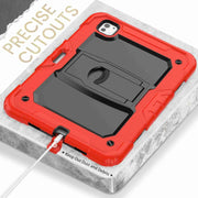 For iPad Pro 11 2024 Silicone Hydric PC Tablet Case with Shoulder Strap & Holder(Red)