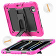 For iPad Pro 11 2024 Silicone Hydric PC Tablet Case with Shoulder Strap & Holder(Rose Red) - iPad Pro 11 2024 Cases by PMC TechLife | Online Shopping South Africa | PMC TechLife | Buy Now Pay Later Mobicred