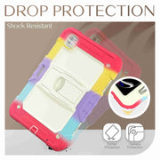 For iPad Pro 11 2024 Silicone Hydric PC Tablet Case with Shoulder Strap & Holder(Camouflage Red)