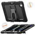 For iPad Pro 13 2024 Silicone Hydric PC Tablet Case with Shoulder Strap & Holder(Black) - iPad Pro 13 2024 Cases by PMC TechLife | Online Shopping South Africa | PMC TechLife | Buy Now Pay Later Mobicred