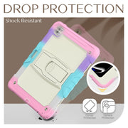 For iPad Pro 13 2024 Silicone Hydric PC Tablet Case with Shoulder Strap & Holder(Camouflage Pink)