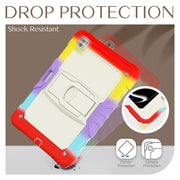 For iPad Pro 13 2024 Silicone Hydric PC Tablet Case with Shoulder Strap & Holder(Camouflage Red)