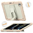 For iPad Pro 13 2024 Silicone Hydric PC Tablet Case with Shoulder Strap & Holder(Beige Rose Gold) - iPad Pro 13 2024 Cases by PMC TechLife | Online Shopping South Africa | PMC TechLife | Buy Now Pay Later Mobicred