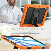 For iPad Air 13 2025 / 2024 Silicone Hydric PC Tablet Case with Shoulder Strap & Holder(Orange)