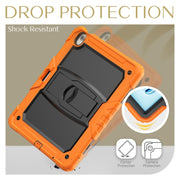 For iPad Air 13 2025 / 2024 Silicone Hydric PC Tablet Case with Shoulder Strap & Holder(Orange)