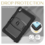 For iPad Air 13 2025 / 2024 Silicone Hydric PC Tablet Case with Shoulder Strap & Holder(Black)