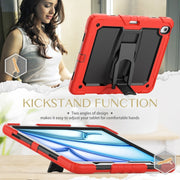 For iPad Air 13 2025 / 2024 Silicone Hydric PC Tablet Case with Shoulder Strap & Holder(Red)