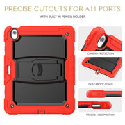 For iPad Air 13 2025 / 2024 Silicone Hydric PC Tablet Case with Shoulder Strap & Holder(Red)