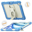 For iPad Air 13 2024 Silicone Hydric PC Tablet Case with Shoulder Strap & Holder(Beige Cyan-blue) - iPad Air 13 2024 Cases by PMC TechLife | Online Shopping South Africa | PMC TechLife | Buy Now Pay Later Mobicred