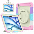For iPad Air 11 2025 / 2024 Handle Silicone Hydric PC Tablet Case with Shoulder Strap(Rainbow Pink) - iPad Air 11 2025 / 2024 Cases by PMC TechLife | Online Shopping South Africa | PMC TechLife | Buy Now Pay Later Mobicred