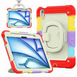 For iPad Air 11 2025 / 2024 Handle Silicone Hydric PC Tablet Case with Shoulder Strap(Rainbow Red) - free shipping - PMC TechLife - Order now!