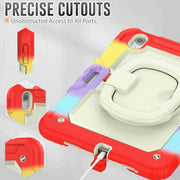 For iPad Air 11 2025 / 2024 Handle Silicone Hydric PC Tablet Case with Shoulder Strap(Rainbow Red)