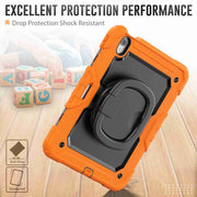 For iPad Air 11 2025 / 2024 Handle Silicone Hydric PC Tablet Case with Shoulder Strap(Orange)
