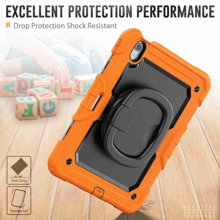 For iPad Air 11 2025 / 2024 Handle Silicone Hydric PC Tablet Case with Shoulder Strap(Orange)
