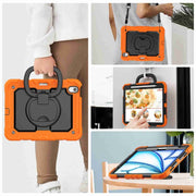 For iPad Air 11 2025 / 2024 Handle Silicone Hydric PC Tablet Case with Shoulder Strap(Orange)