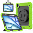 For iPad Air 11 2024 Handle Silicone Hydric PC Tablet Case with Shoulder Strap(Yellow Grenn) - iPad Air 11 2024 Cases by PMC TechLife | Online Shopping South Africa | PMC TechLife | Buy Now Pay Later Mobicred