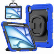 For iPad Air 11 2024 Handle Silicone Hydric PC Tablet Case with Shoulder Strap(Blue) - iPad Air 11 2024 Cases by PMC TechLife | Online Shopping South Africa | PMC TechLife | Buy Now Pay Later Mobicred