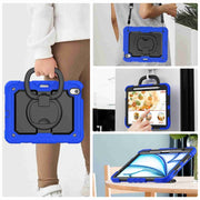 For iPad Air 11 2024 Handle Silicone Hydric PC Tablet Case with Shoulder Strap(Blue)