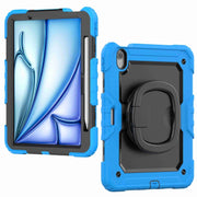 For iPad Air 11 2025 / 2024 Handle Silicone Hydric PC Tablet Case with Shoulder Strap(Light Blue)