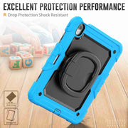 For iPad Air 11 2025 / 2024 Handle Silicone Hydric PC Tablet Case with Shoulder Strap(Light Blue)