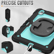 For iPad Air 11 2024 Handle Silicone Hydric PC Tablet Case with Shoulder Strap(Light Blue PC)