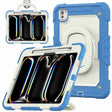 For iPad Pro 11 2024 Handle Silicone Hydric PC Tablet Case with Shoulder Strap(Beige Cyan-blue) - iPad Pro 11 2024 Cases by PMC TechLife | Online Shopping South Africa | PMC TechLife | Buy Now Pay Later Mobicred