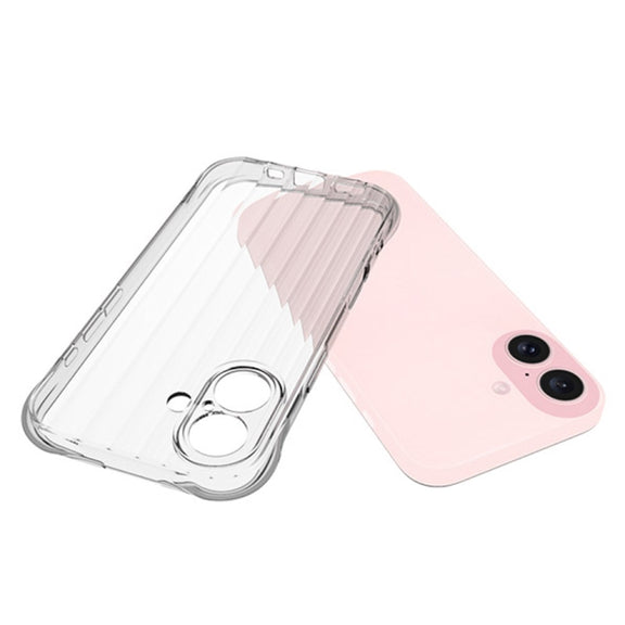 For iPhone 16 Water Ripple Fine Hole TPU Phone Case(Transparent)