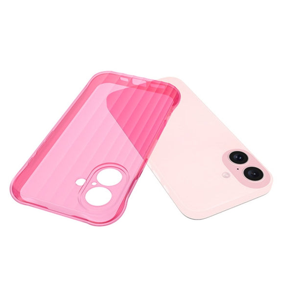 For iPhone 16 Water Ripple Fine Hole TPU Phone Case(Pink)