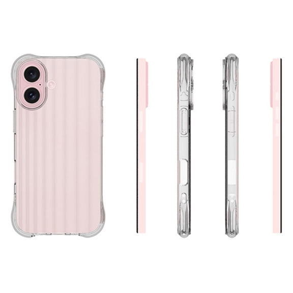 For iPhone 16 Water Ripple Fine Hole TPU Phone Case(Pink)