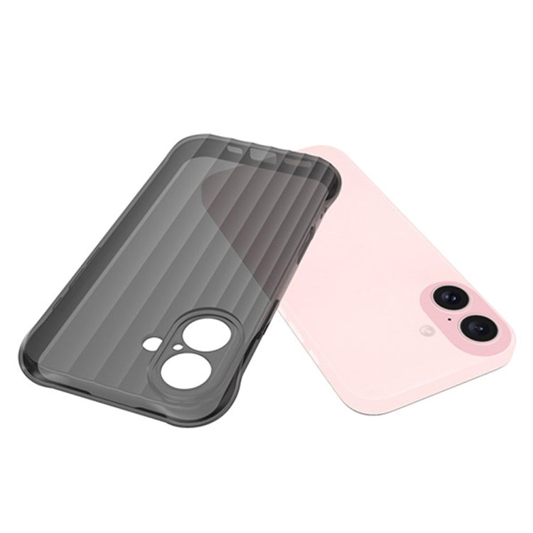 For iPhone 16 Water Ripple Fine Hole TPU Phone Case(Black)
