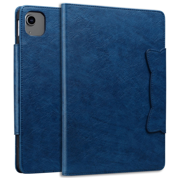 For iPad Air 11 2025 / 2024 / Air 5 / Air 4 Cat Buckle Leather Smart Tablet Case(Royal Blue)