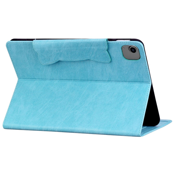 For iPad Air 13 2024 Cat Buckle Leather Smart Tablet Case(Sky Blue)