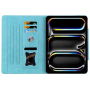 For iPad Air 13 2024 Cat Buckle Leather Smart Tablet Case(Sky Blue)