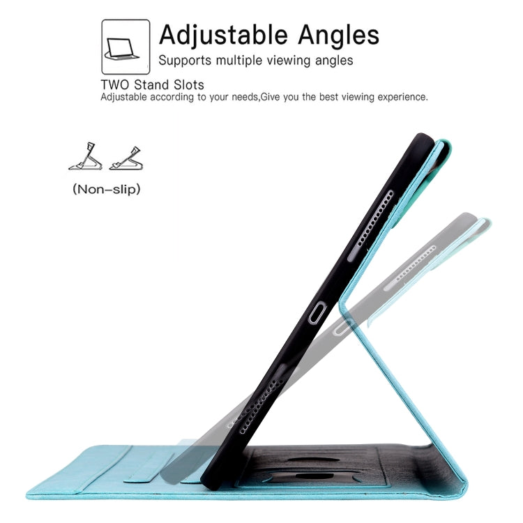 For iPad Air 13 2024 Cat Buckle Leather Smart Tablet Case(Sky Blue)