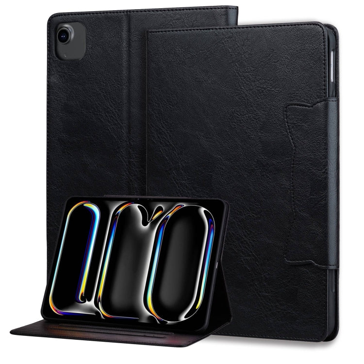 For iPad Air 13 2025 / 2024 Cat Buckle Leather Smart Tablet Case(Black)
