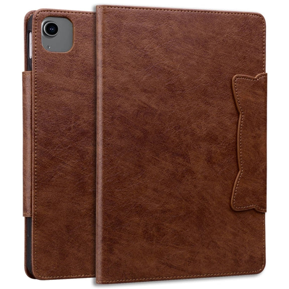 For iPad Air 13 2025 / 2024 Cat Buckle Leather Smart Tablet Case(Brown)