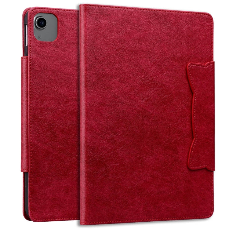 For iPad Air 13 2025 / 2024 Cat Buckle Leather Smart Tablet Case(Red)