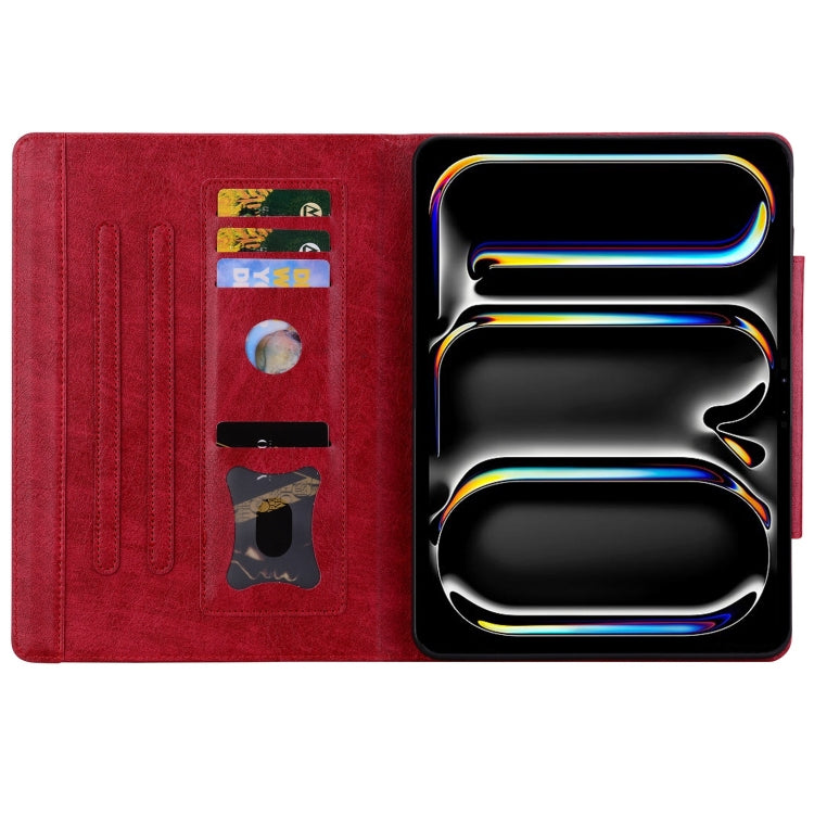 For iPad Air 13 2025 / 2024 Cat Buckle Leather Smart Tablet Case(Red)