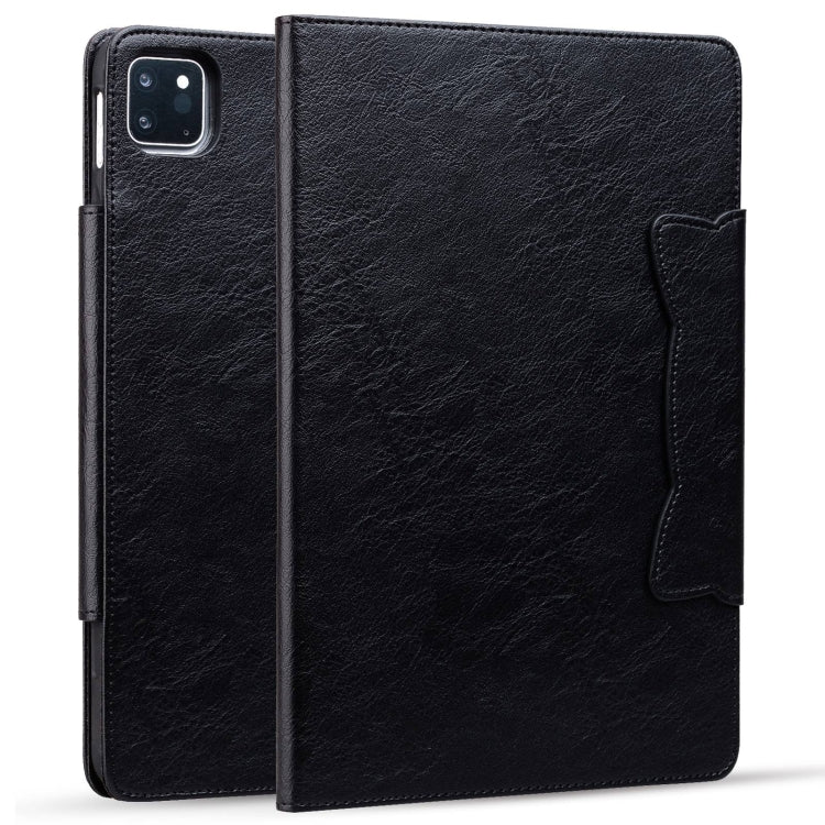 For iPad Pro 11 2024 Cat Buckle Leather Smart Tablet Case(Black)
