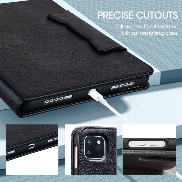 For iPad Pro 11 2024 Cat Buckle Leather Smart Tablet Case(Black)