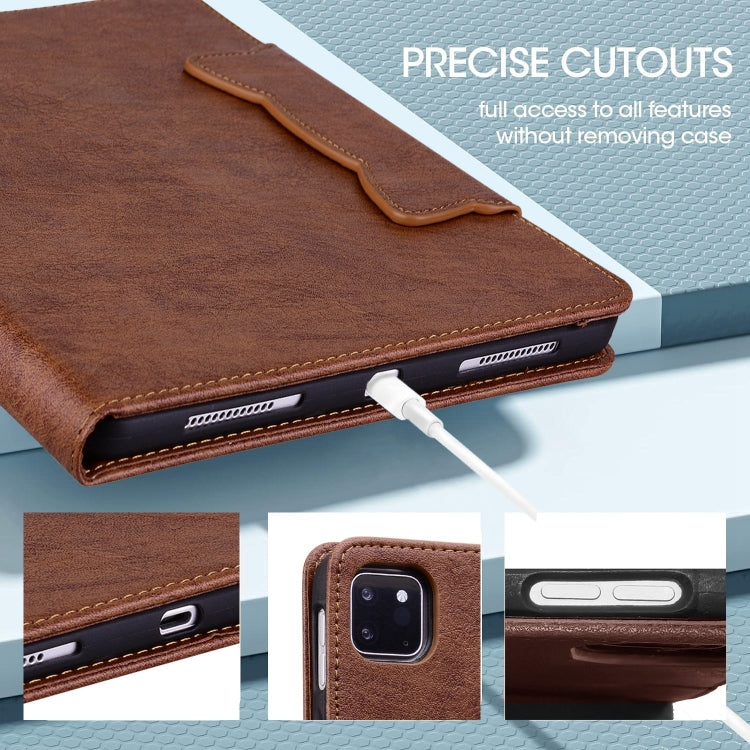 For iPad Pro 11 2024 Cat Buckle Leather Smart Tablet Case(Brown)