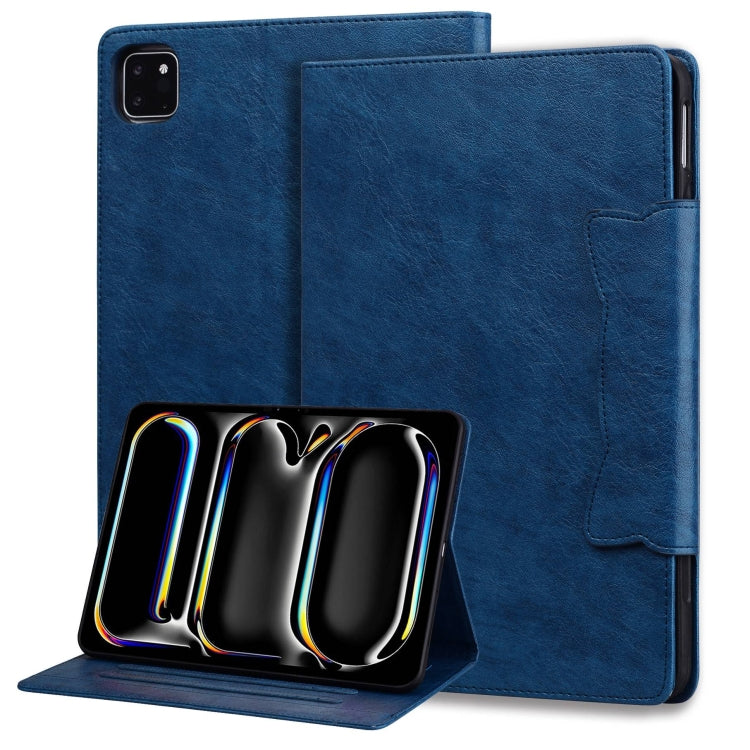 For iPad Pro 11 2024 Cat Buckle Leather Smart Tablet Case(Royal Blue)