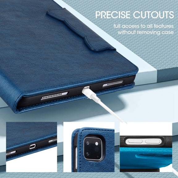 For iPad Pro 11 2024 Cat Buckle Leather Smart Tablet Case(Royal Blue)