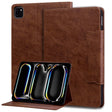 For iPad Pro 13 2024 Cat Buckle Leather Smart Tablet Case(Brown) - iPad Pro 13 2024 Cases by PMC TechLife | Online Shopping South Africa | PMC TechLife | Buy Now Pay Later Mobicred