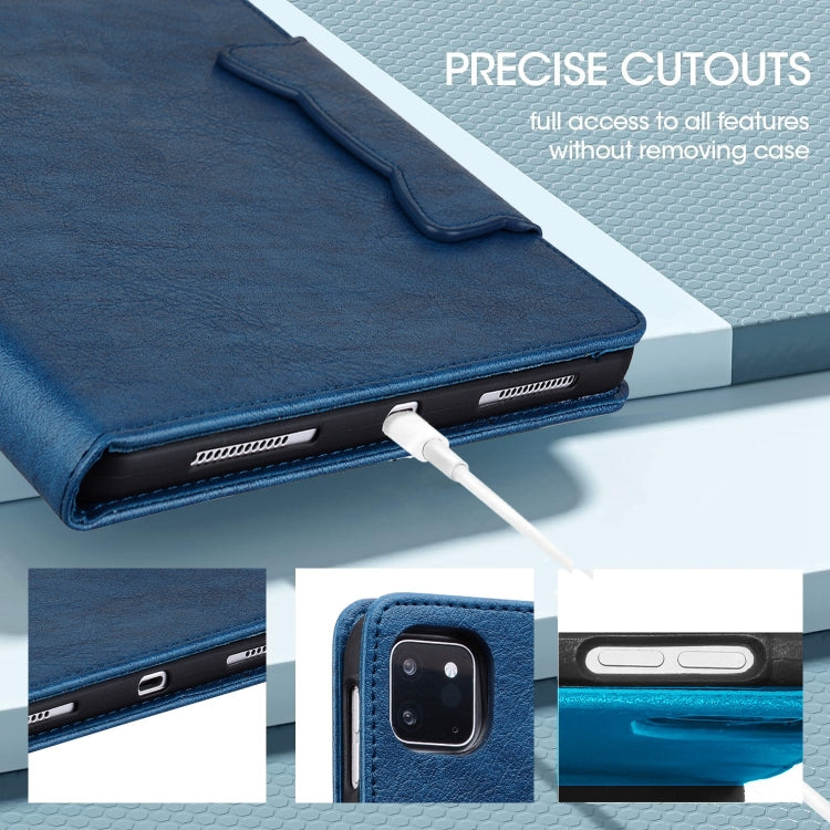 For iPad Pro 13 2024 Cat Buckle Leather Smart Tablet Case(Royal Blue)