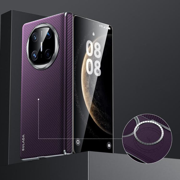 For Huawei Mate X6 SULADA 600D Kevlar Texture PC Shockproof Phone Case(Purple)