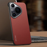 For Huawei Pura 70 Pro / 70 Pro+ SULADA Frameless Top Layer Cowhide Leather + PC Phone Case(Red)