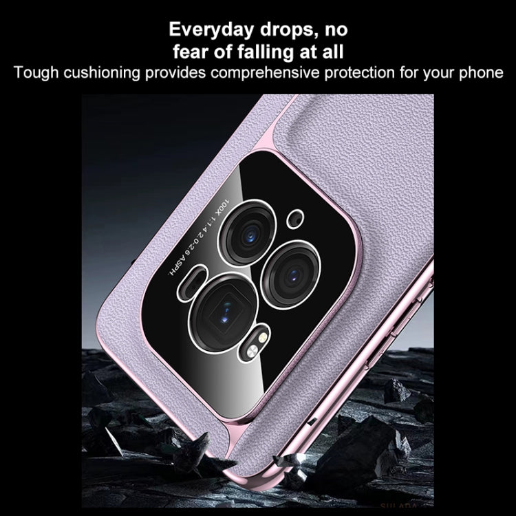 For Honor Magic6 Pro / Magic6 Ultimate SULADA Frameless Top Layer Cowhide Leather + PC Phone Case(Black)