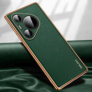 For Huawei Pura 70 Pro SULADA TPU + Litchi Texture Leather Phone Case(Green)