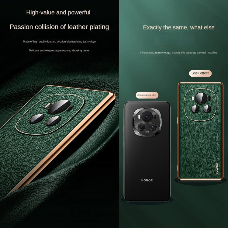 For Honor Magic6 Pro SULADA TPU + Litchi Texture Leather Phone Case(Red)